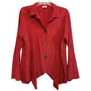 Mill Valley Clothing Company Red & Black BOHO Blouse Top Casual Office Party Siz